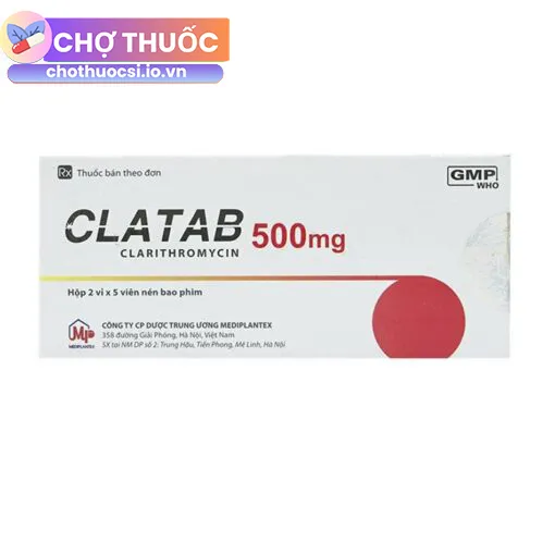 Clatab 500mg (Hộp 2 vỉ)