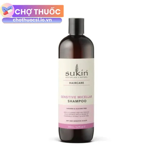 Dầu gội Sukin Sensitive Micellar (nhãn hồng)