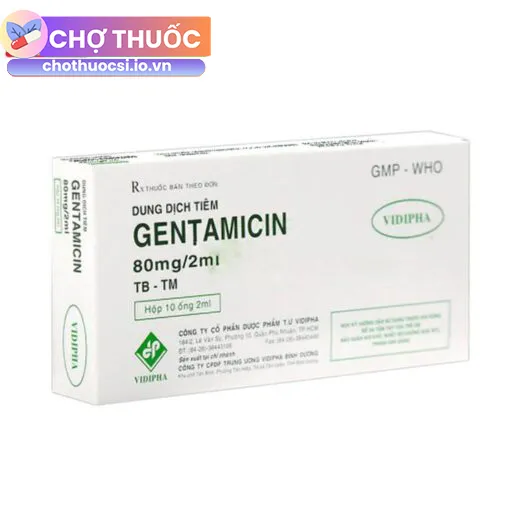 Gentamicin 80mg/2ml Vidipha