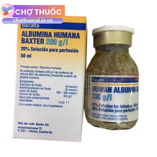 Human Albumin Baxter 200 g/l 20% 50ml