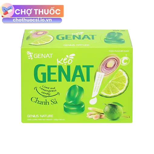 Kẹo Genat Lime and Lemongrass candy Chanh Sả (100 viên)