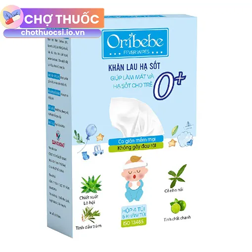 Khăn lau hạ sốt Oribebe 0+