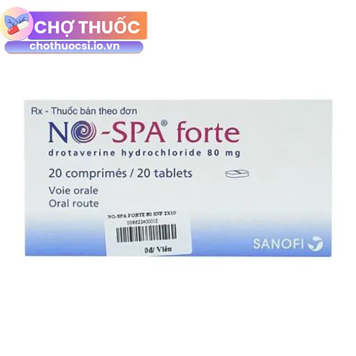 No-Spa Forte Sanofi (hộp 20 viên)