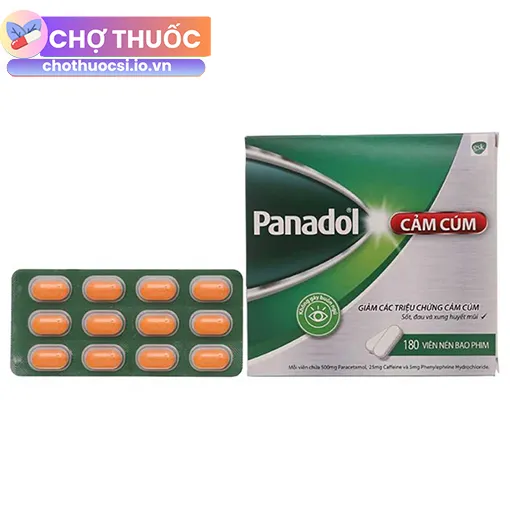 Panadol cảm cúm (hộp 180 viên)