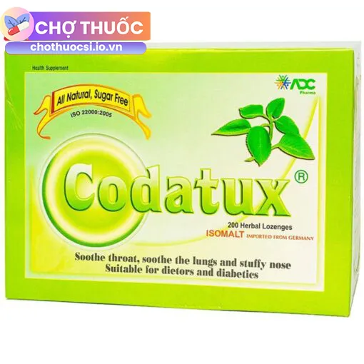 Viên Ngậm Codatux (Không đường, vỉ 2 viên)