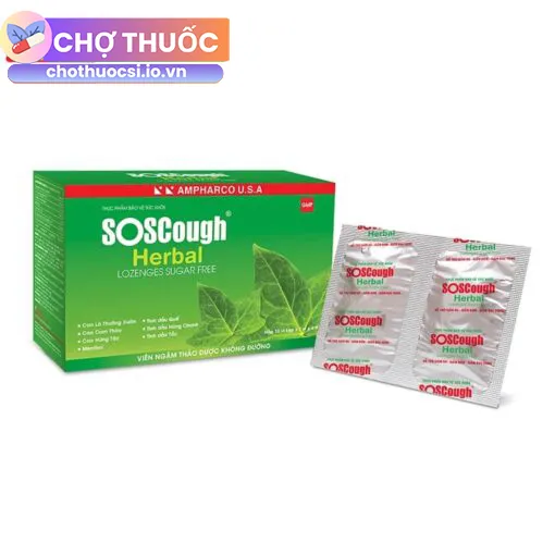 Viên ngậm SOSCough Herbal Lozenges Sugar Free