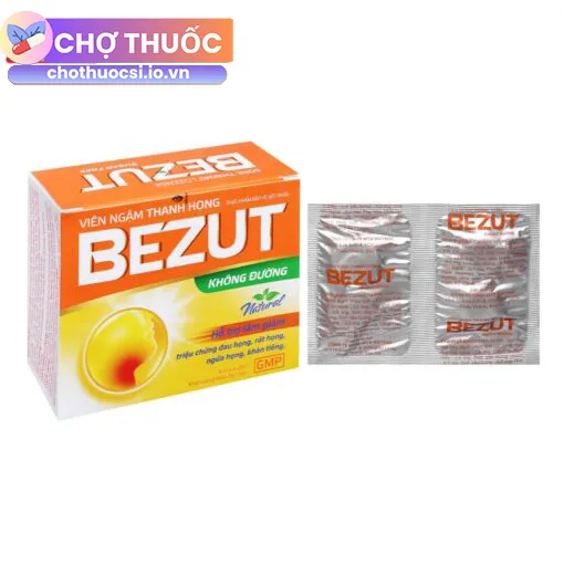 Viên ngậm thanh họng Bezut không đường