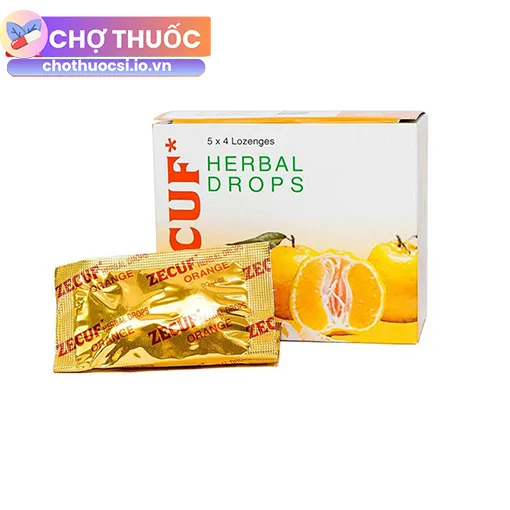 Viên ngậm Zecuf Herbal Drops (hương cam)