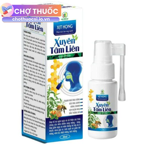 Xịt họng Xuyên Tâm liên Keo Ong Xanh Nano bạc 30ml