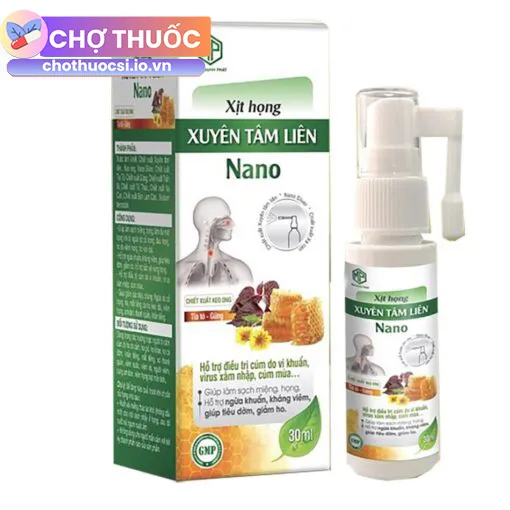 Xịt họng Xuyên Tâm Liên Nano (Tân Mạnh Phát)